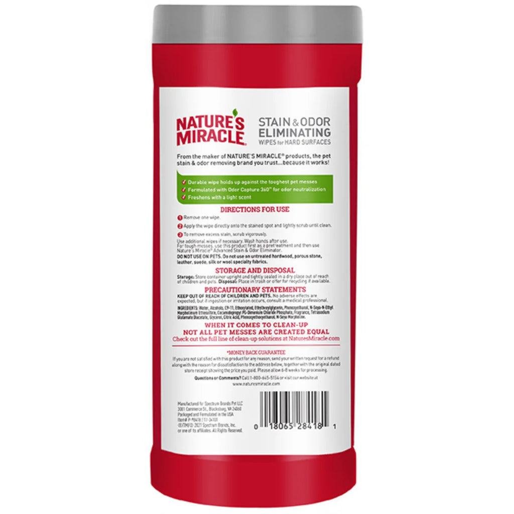 Nature's Miracle – Advanced Stain & Odour Eliminating Wipes