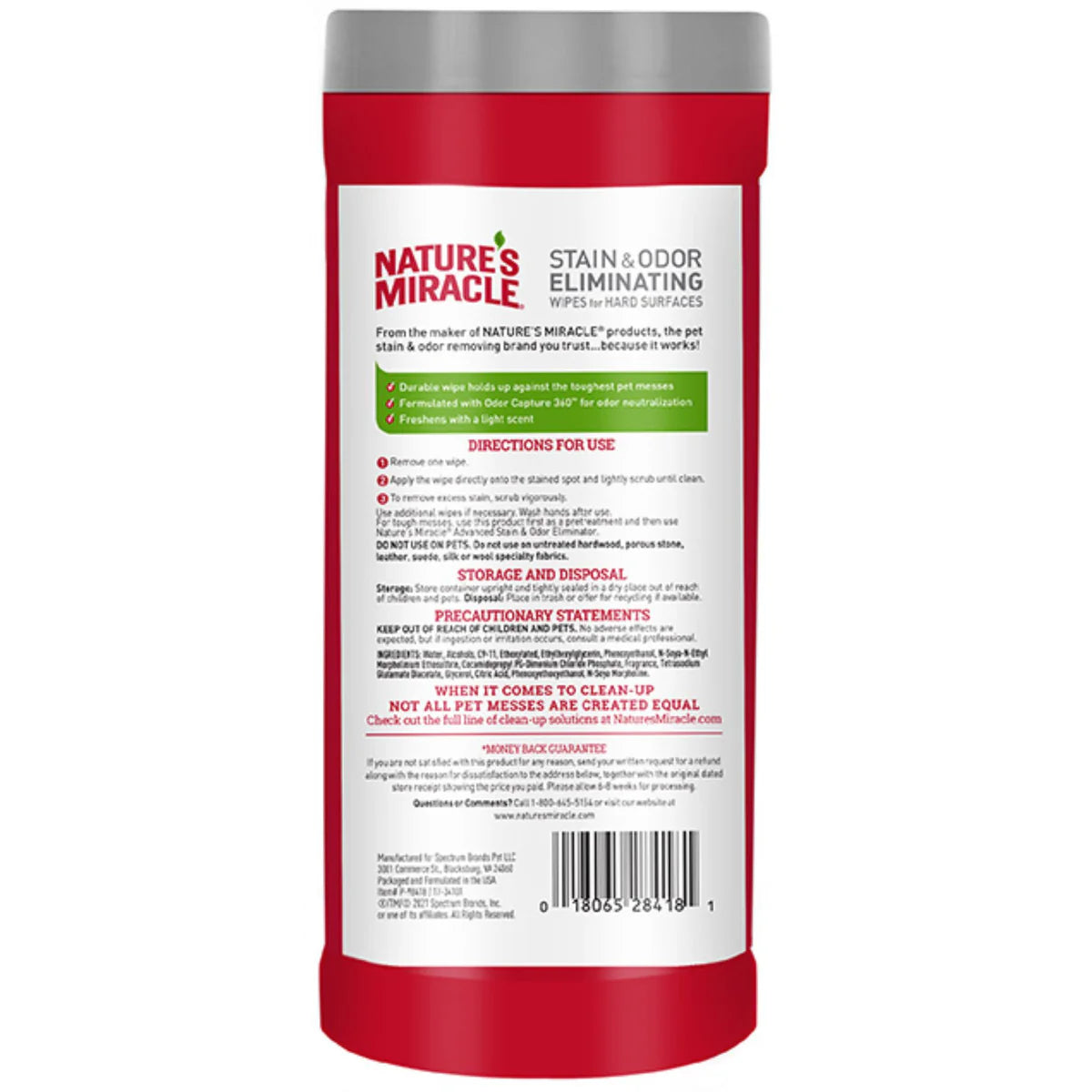 Nature's Miracle – Advanced Stain & Odour Eliminating Wipes