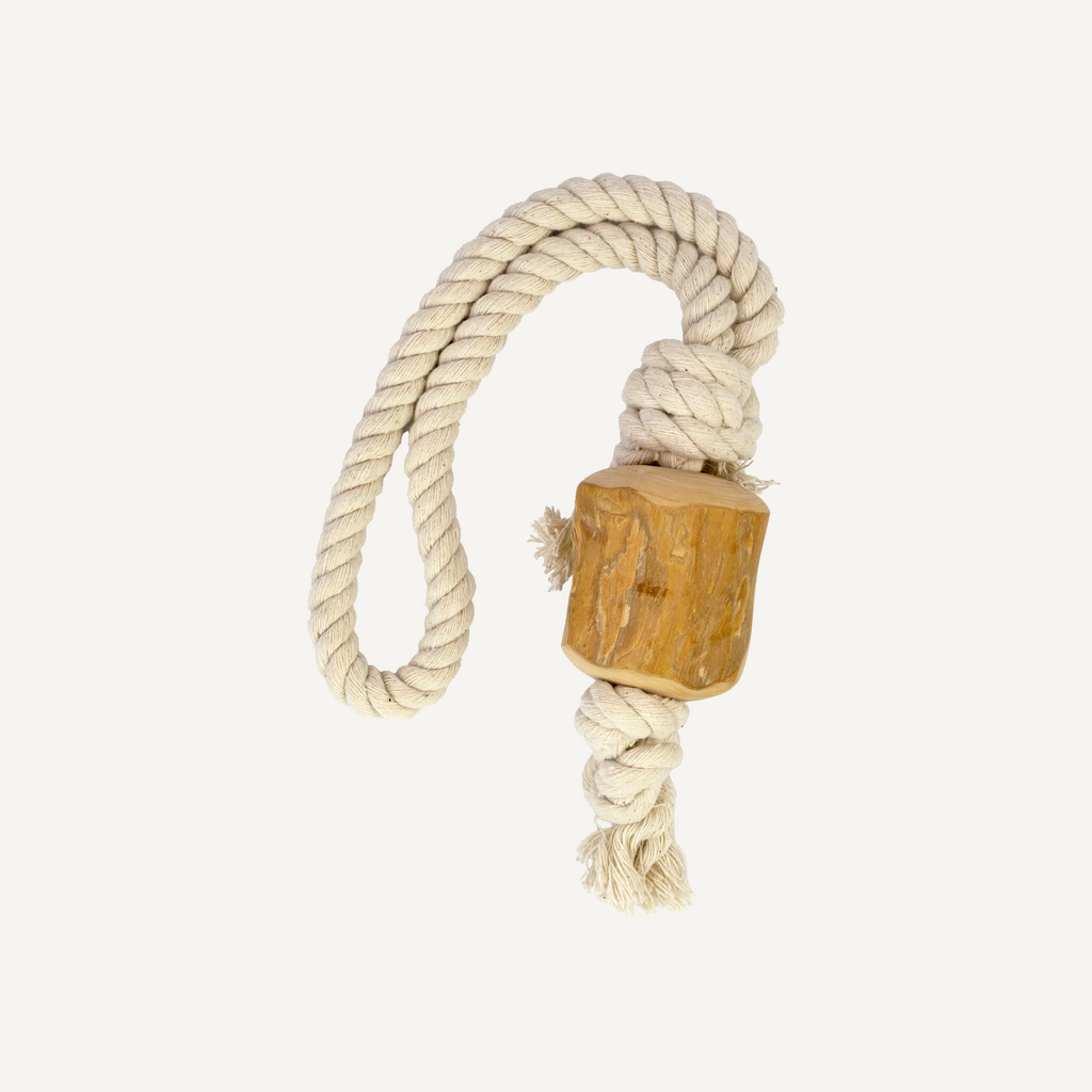 Dan & Sam Pull and Tug Coffee Wood Rope Dog Toy
