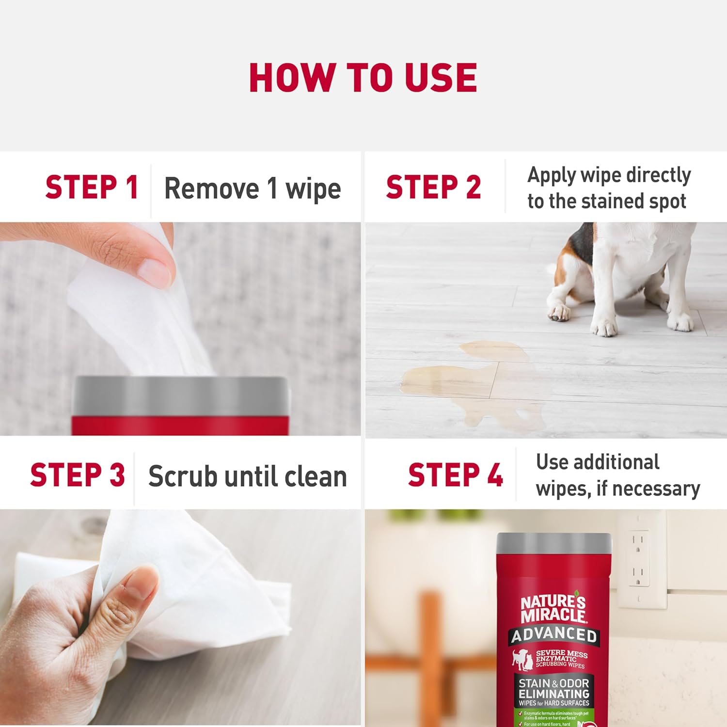 Nature's Miracle – Advanced Stain & Odour Eliminating Wipes