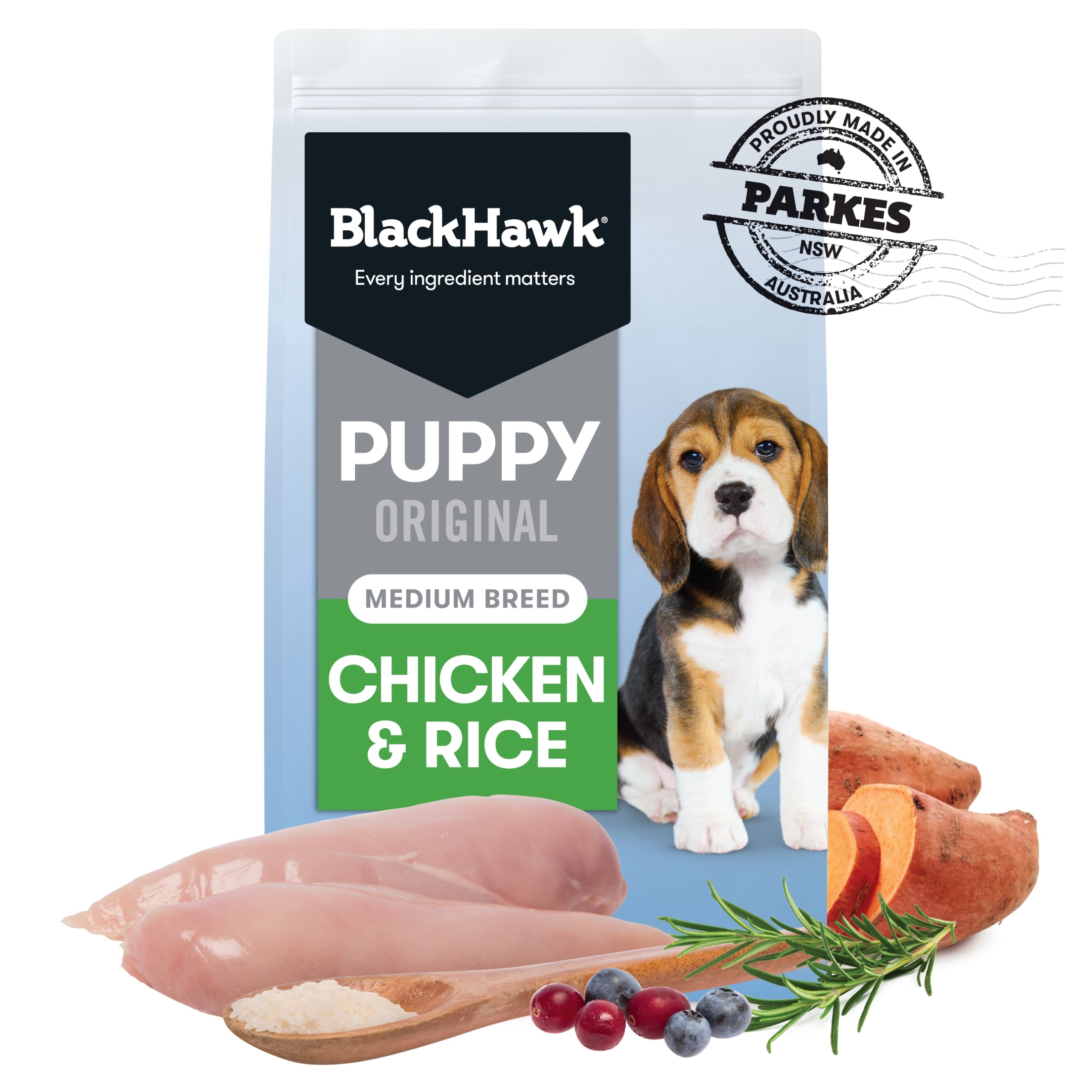 Black Hawk Medium Breed Puppy Chicken & Rice Dry Dog Food