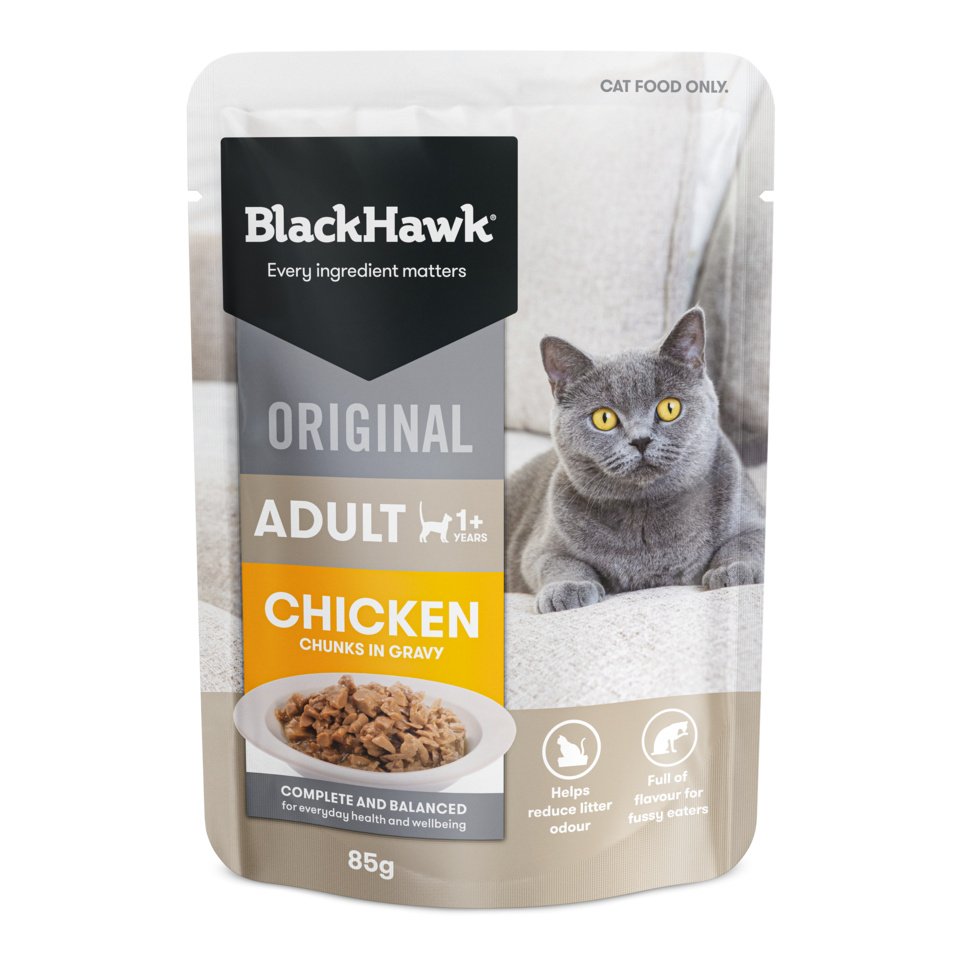 Black Hawk Pouches – Adult Cat – Chicken in Gravy