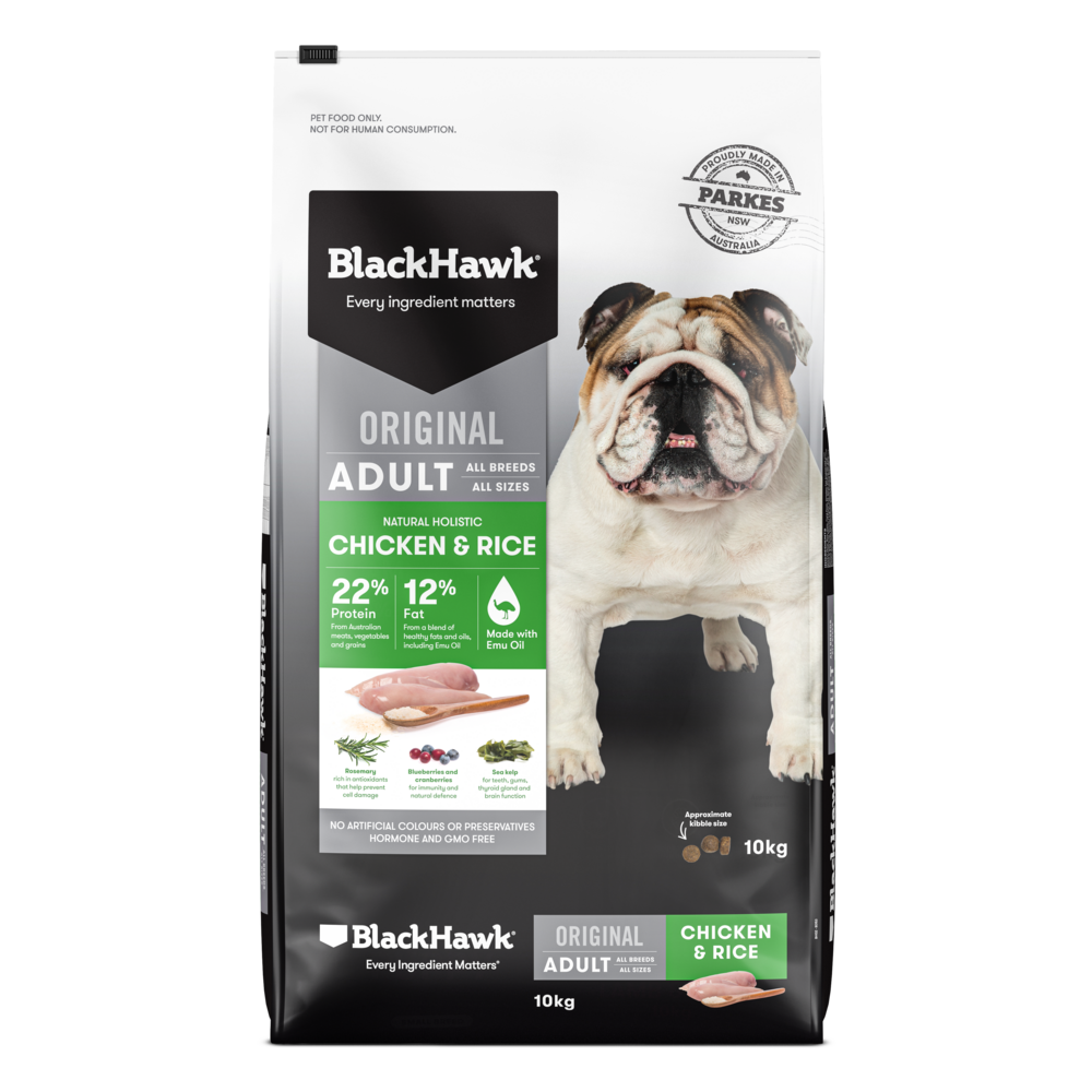 Black Hawk Chicken & Rice Dry Dog Food 10kg