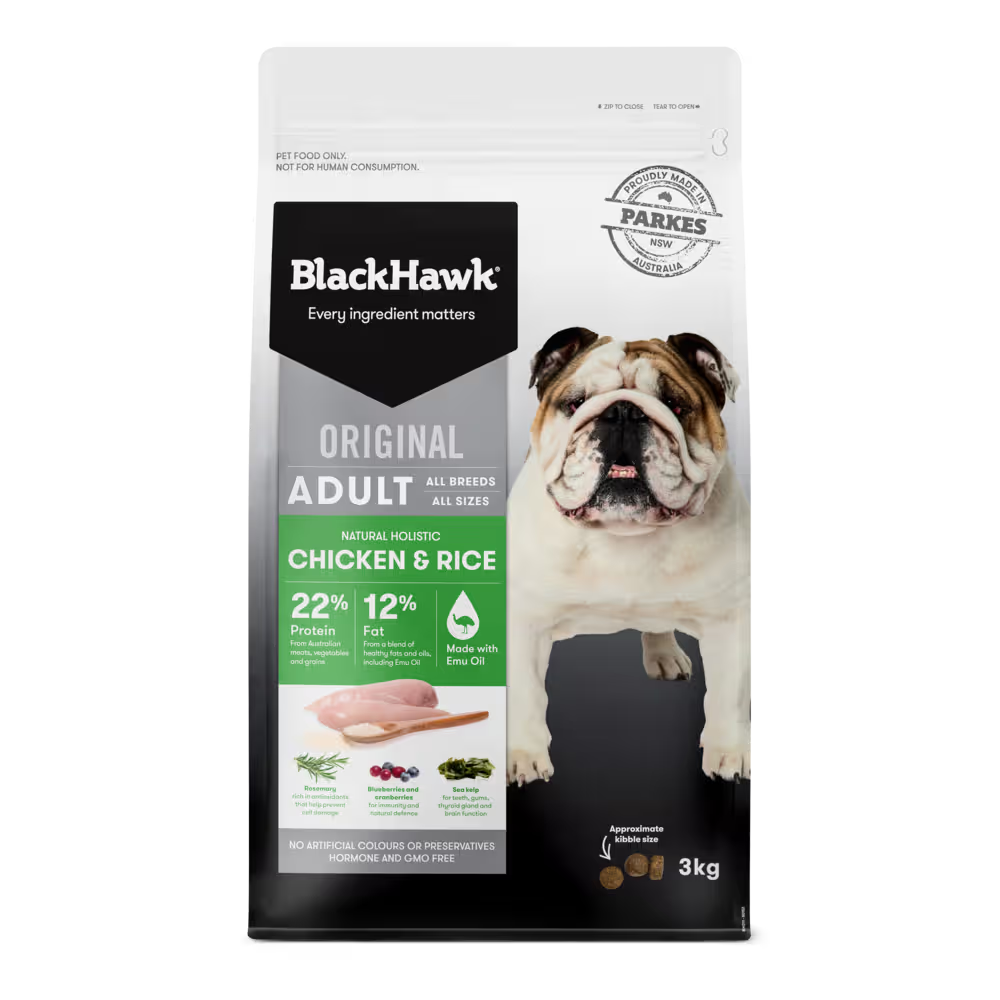 Black Hawk Chicken & Rice Dry Dog Food 3kg