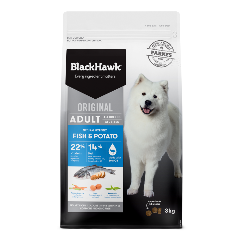 Black Hawk Fish & Potato Dry Dog Food 3kg
