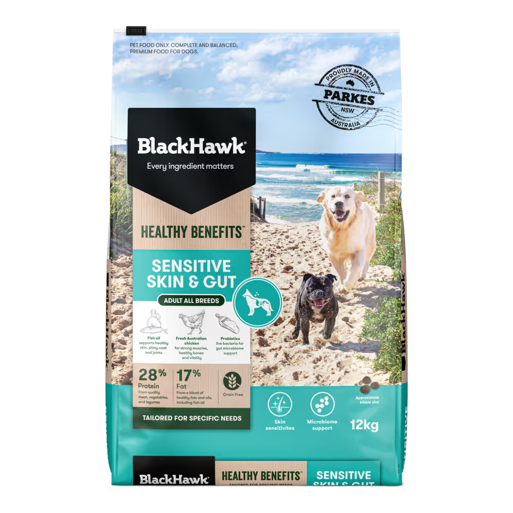 Black Hawk Healthy Benefits Skin & Gut Dry Dog Food 12kg