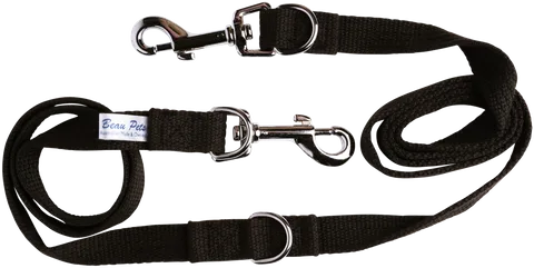 Beau Pets Adjustable Webbing Lead – Black – 25mm x 180cm