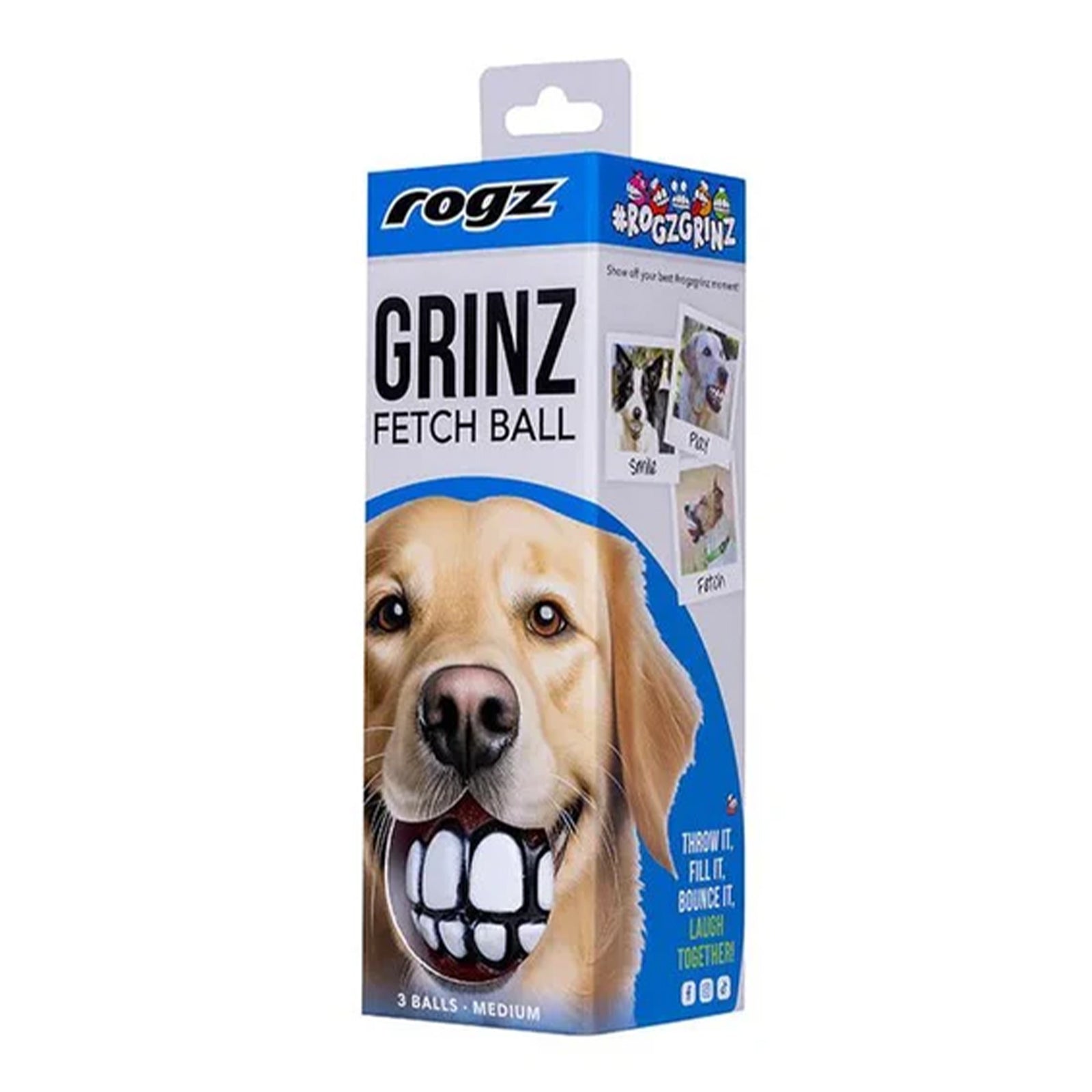 Rogz Grinz Fetch Ball 3 Pack