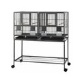 i.Pet 106cm 2-in-1 Bird Cage & Aviary with Divider – Black