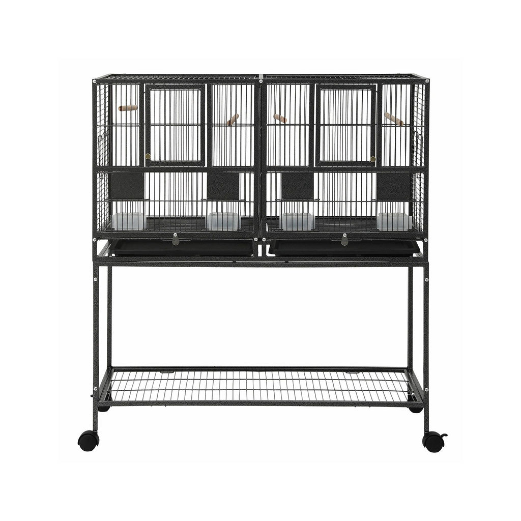 i.Pet 106cm 2-in-1 Bird Cage & Aviary with Divider – Black