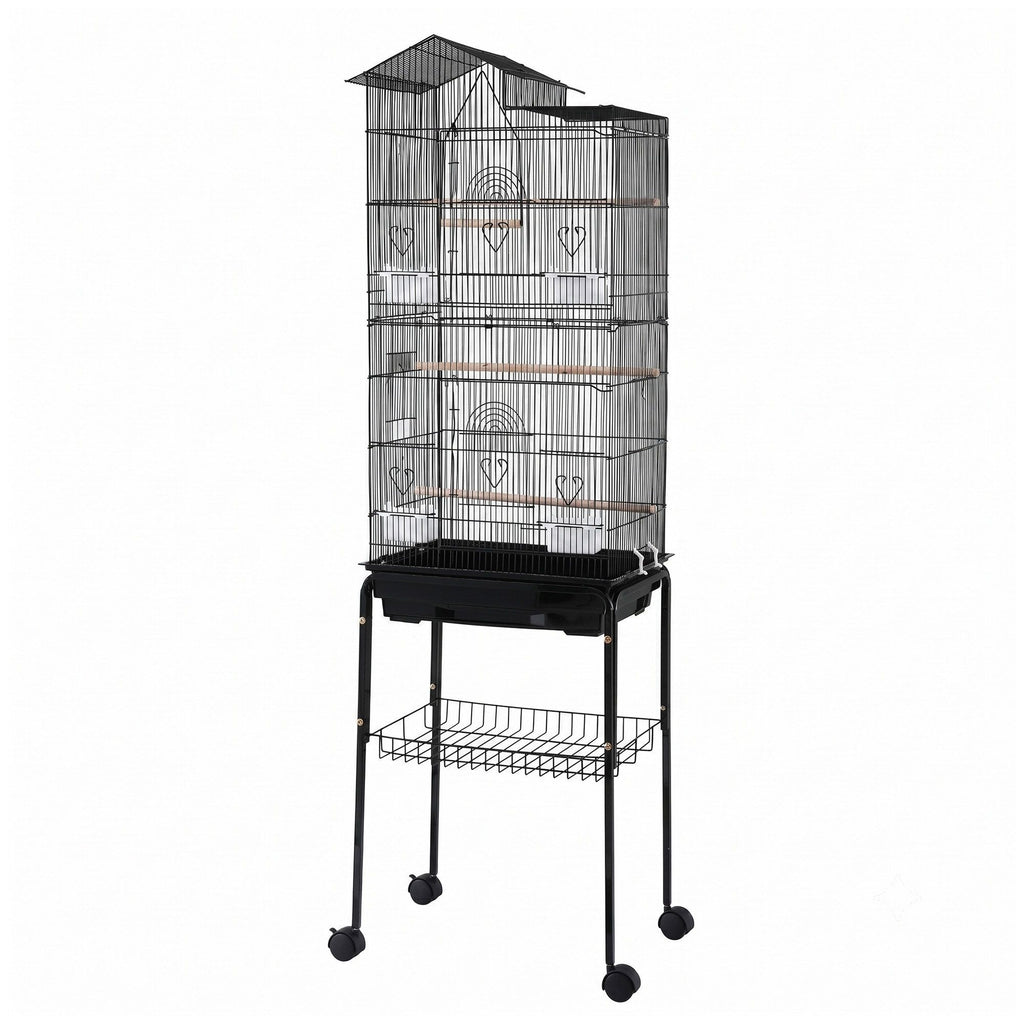 i.Pet 158cm Bird Cage with Stand & Wheels – Black