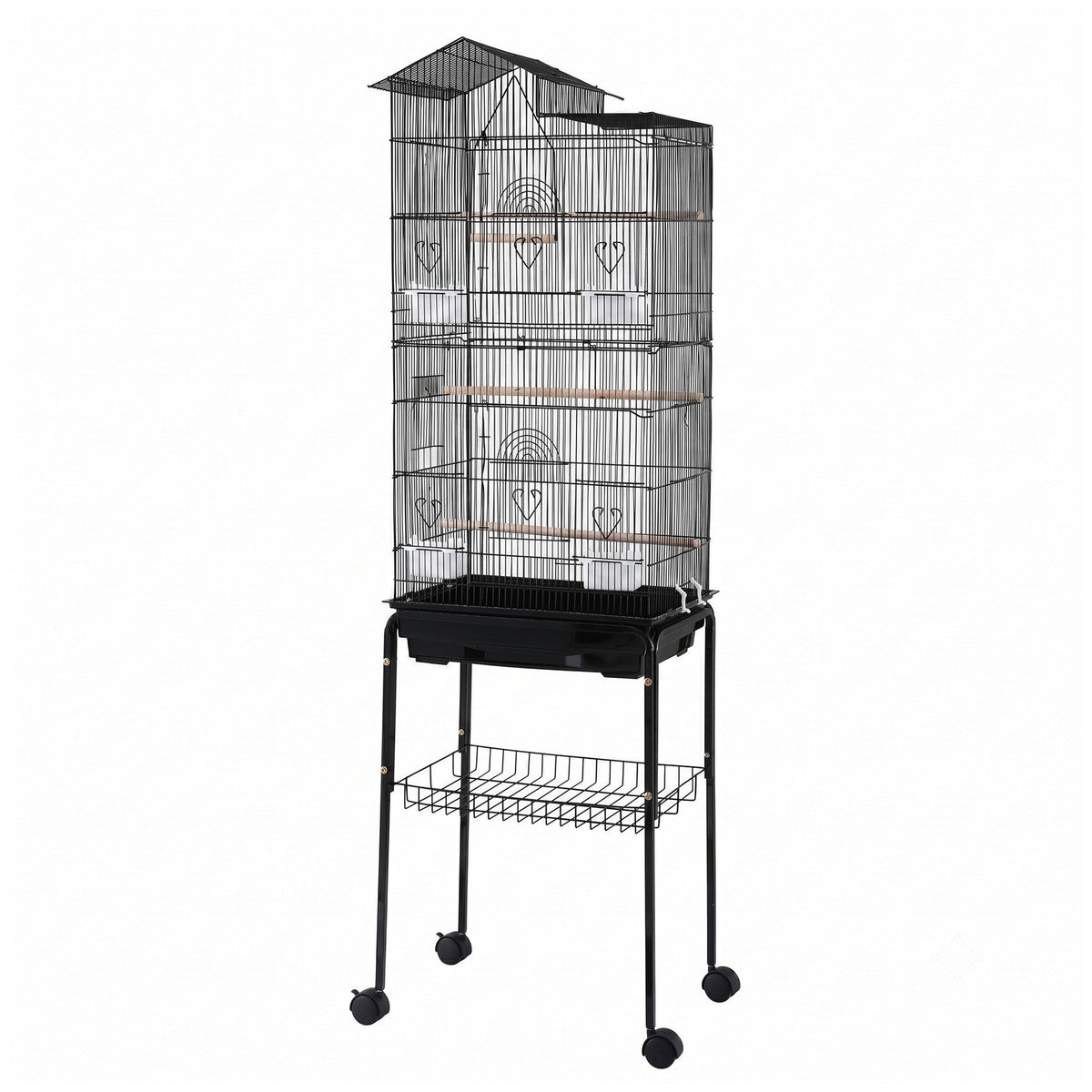 i.Pet 158cm Bird Cage with Stand & Wheels – Black