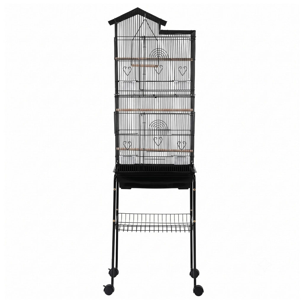 i.Pet 158cm Bird Cage with Stand & Wheels – Black