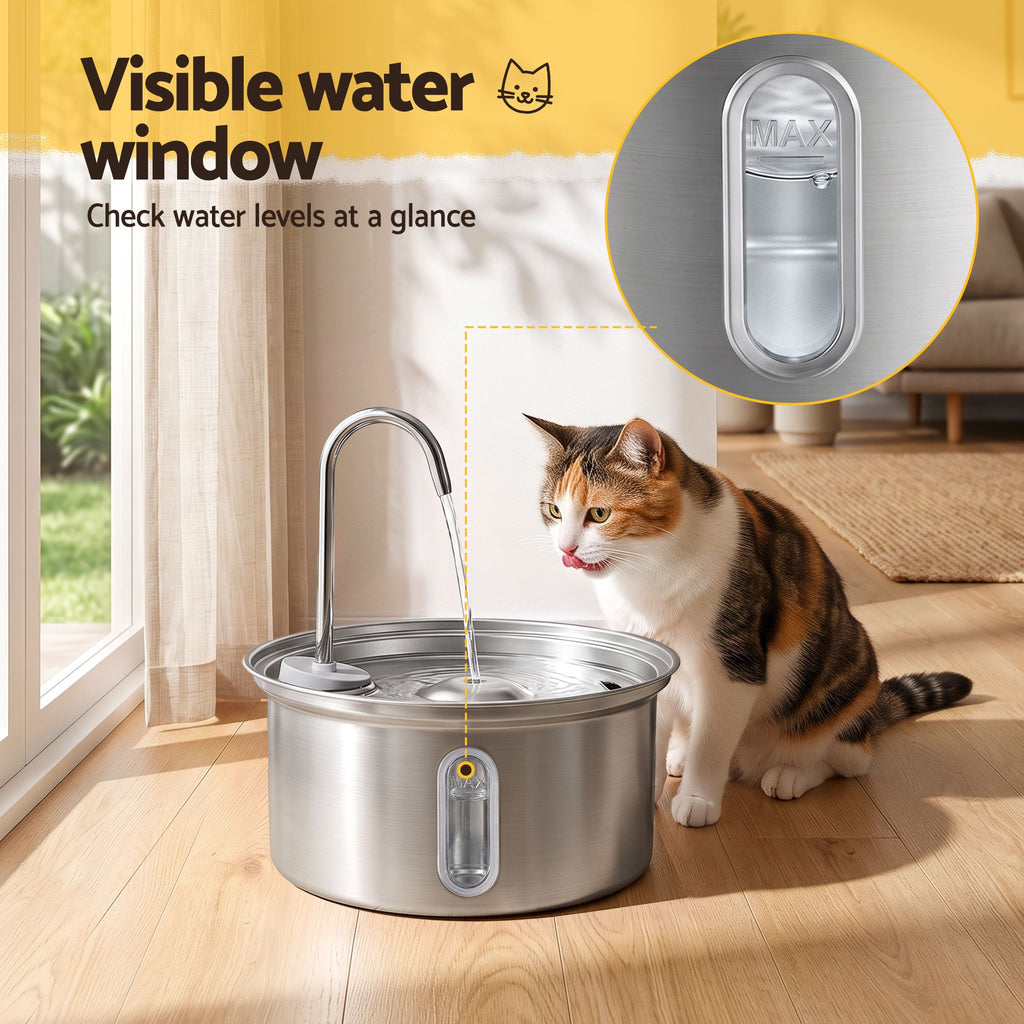 i.Pet 3.2L Stainless Steel Pet Water Fountain