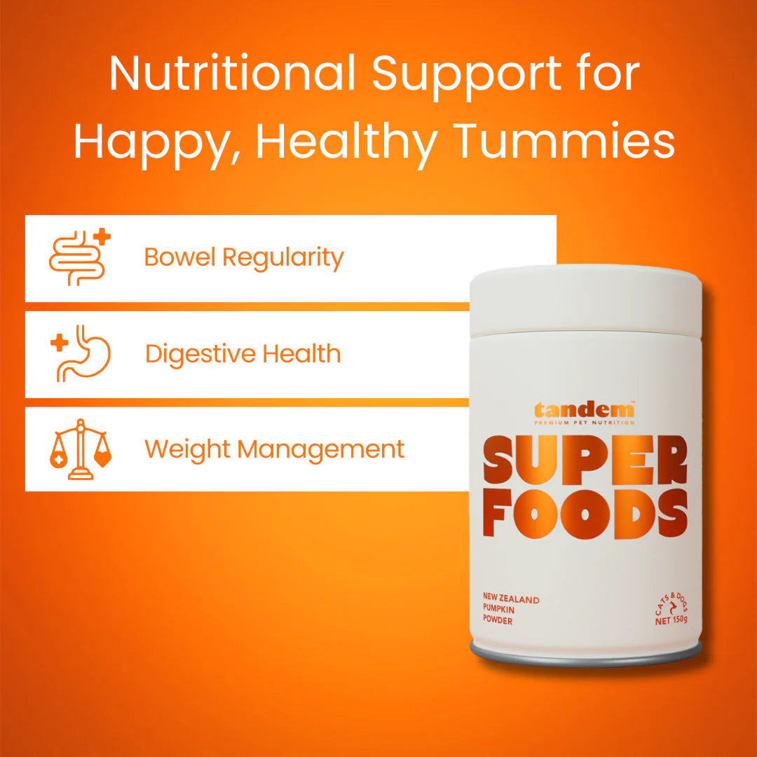 Tandem Super Foods New Zealand Pumpkin Powder for Cats & Dogs 150g