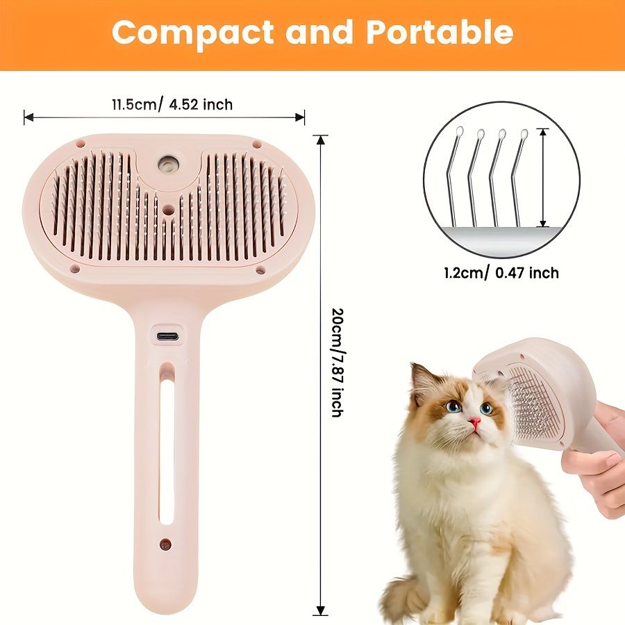 3-in-1 Steam Pet Grooming Brush