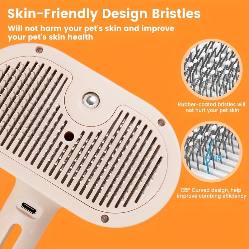 3-in-1 Steam Pet Grooming Brush