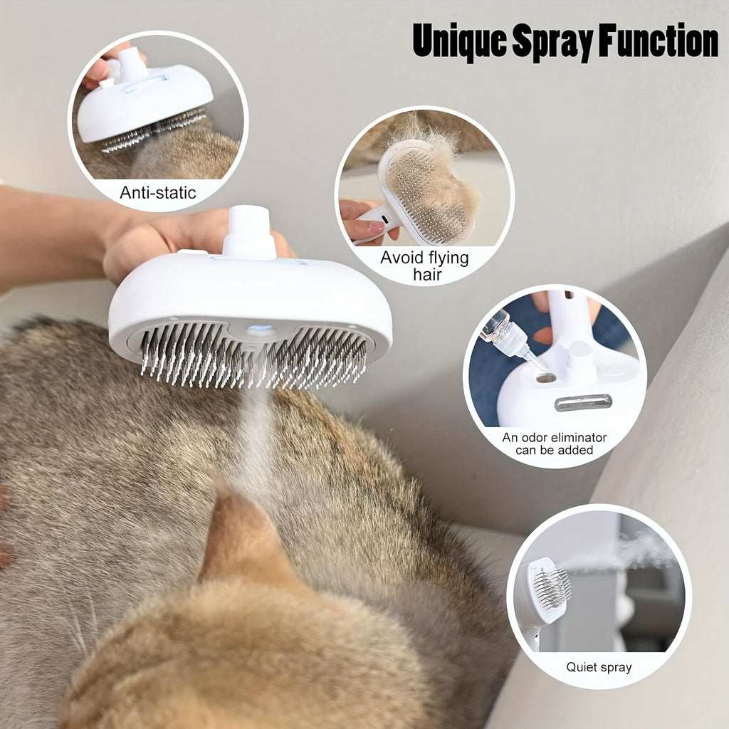 3-in-1 Steam Pet Grooming Brush