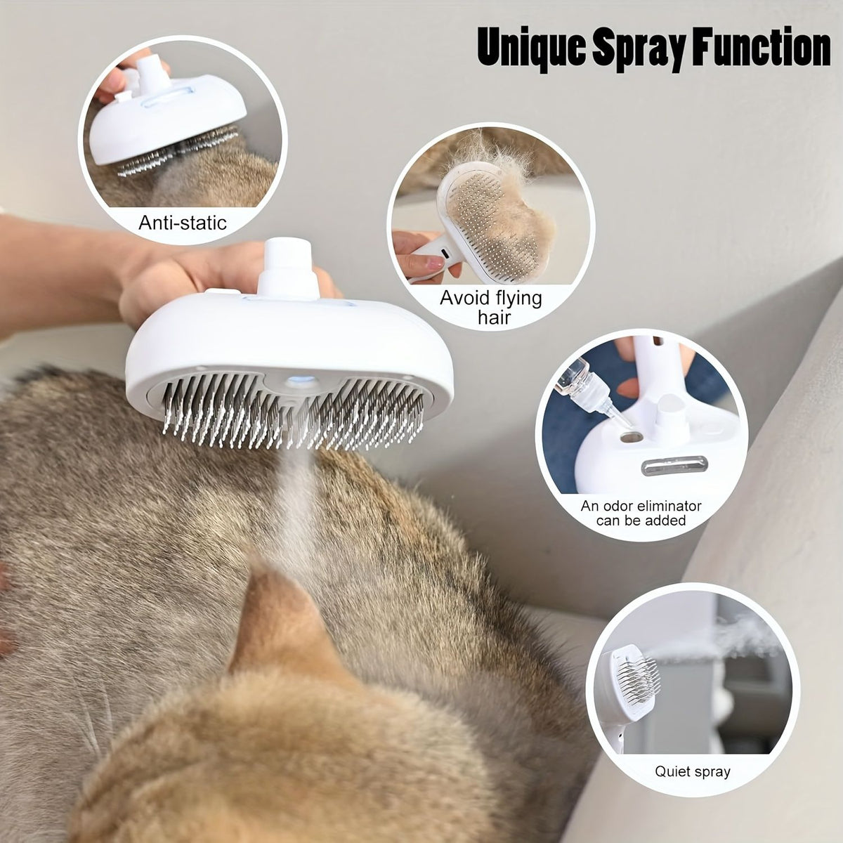3-in-1 Steam Pet Grooming Brush