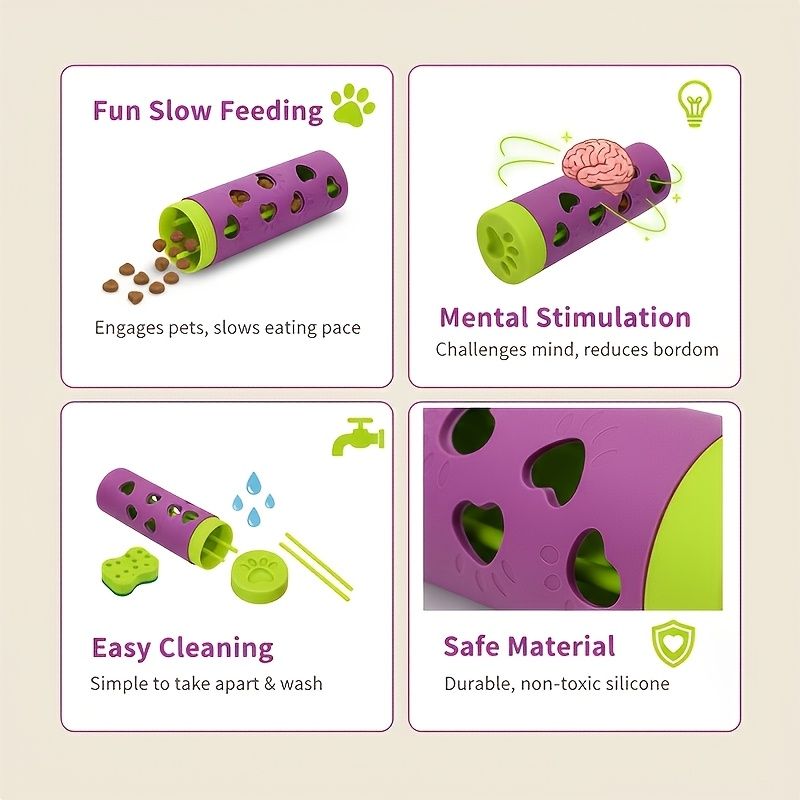 Interactive Slow-Feeding Treat Roller for Pets
