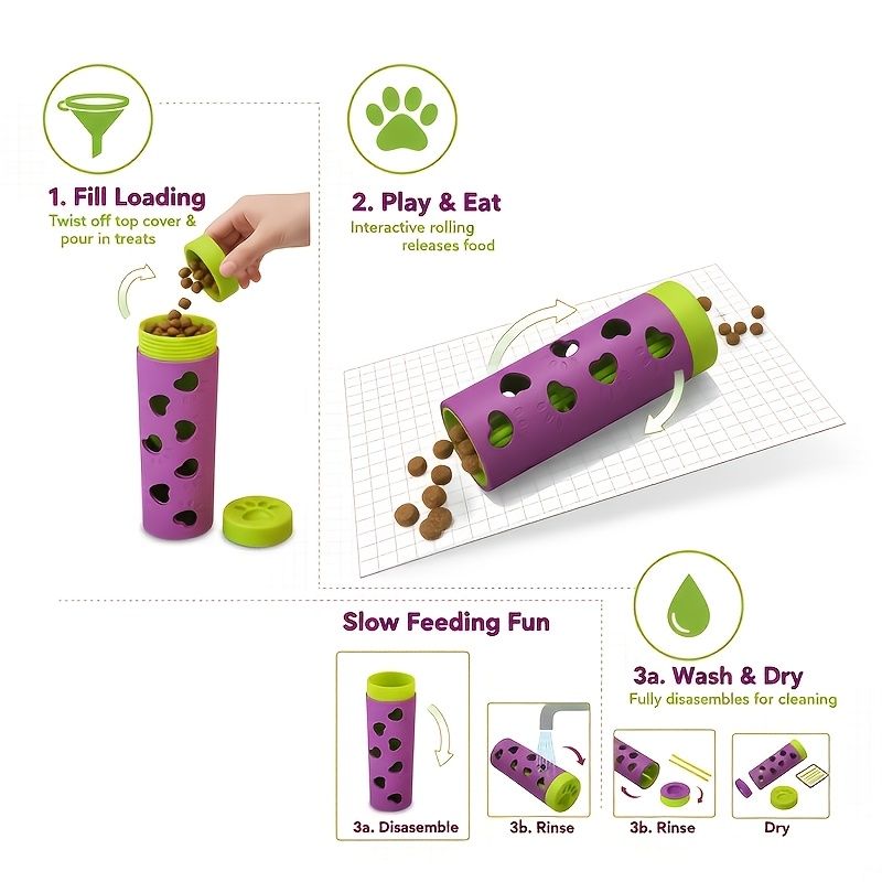 Interactive Slow-Feeding Treat Roller for Pets