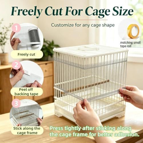 Bird Cage Seed Catcher Mesh Rolls 500cm × 12cm – 2 Pack