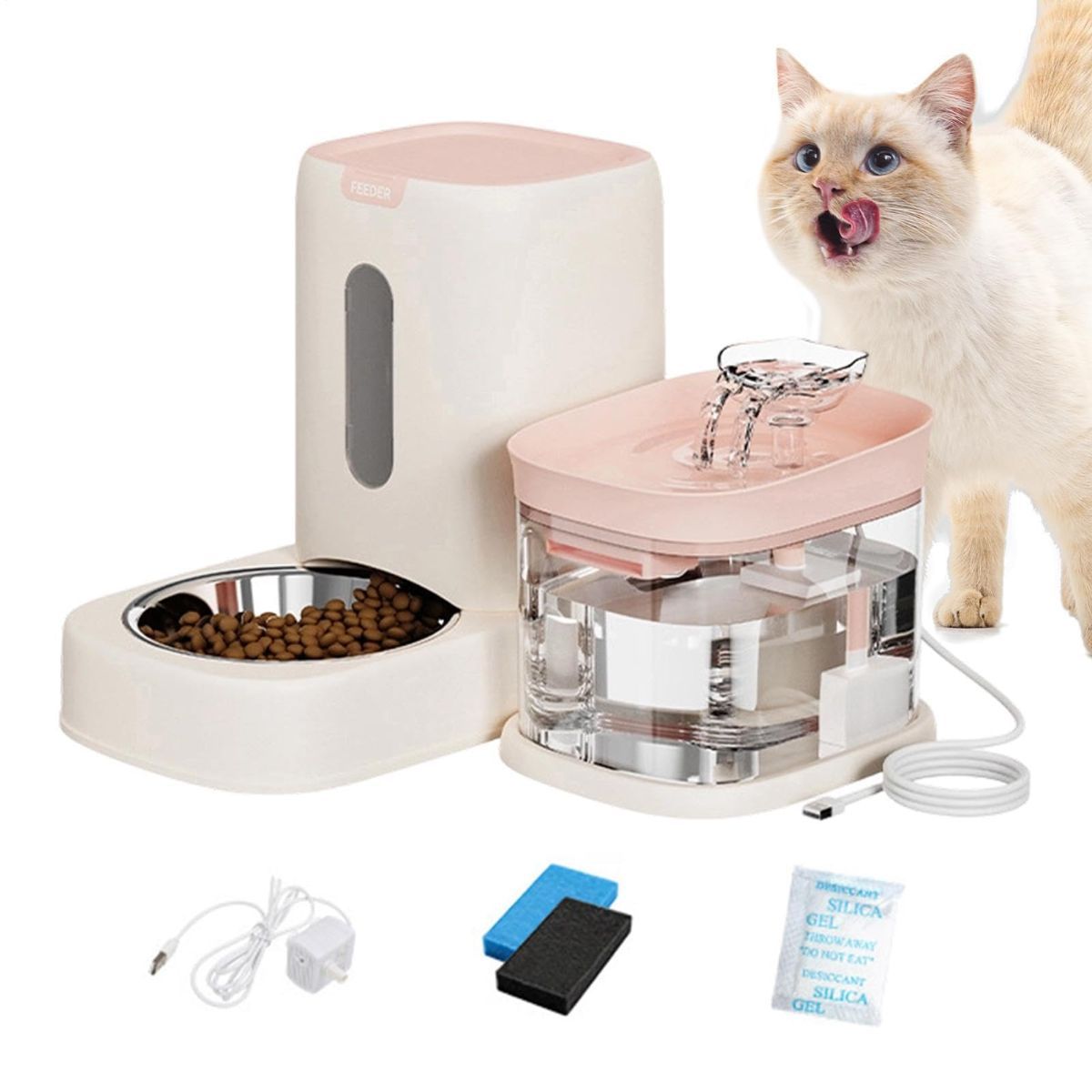 2-in-1 Automatic Cat Feeder and Water Dispenser