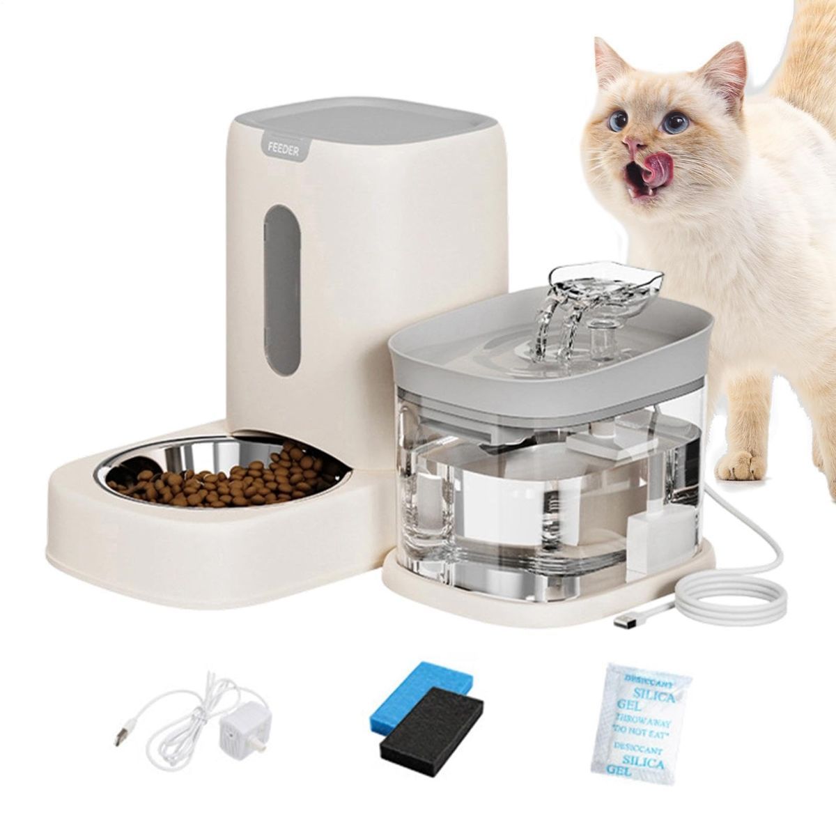 2-in-1 Automatic Cat Feeder and Water Dispenser
