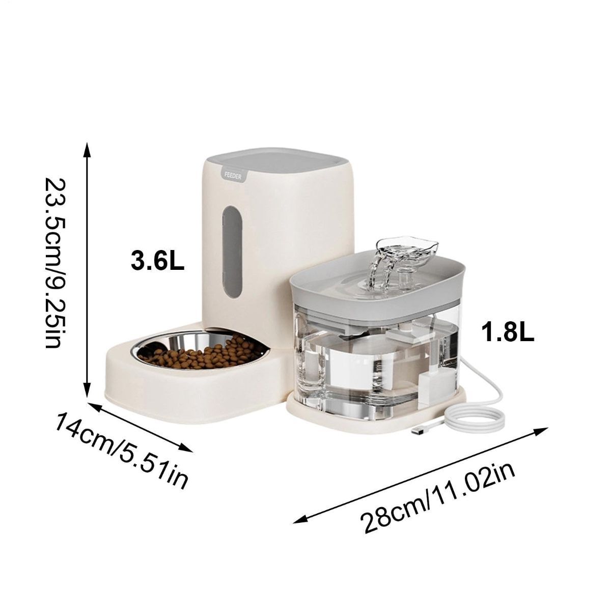 2-in-1 Automatic Cat Feeder and Water Dispenser