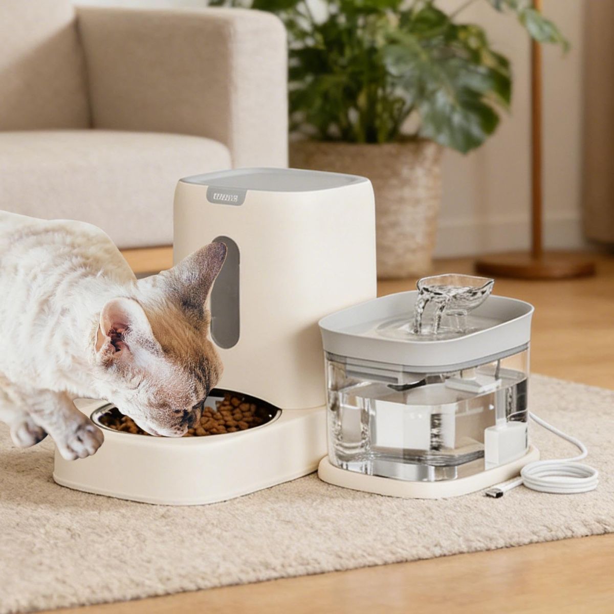 2-in-1 Automatic Cat Feeder and Water Dispenser