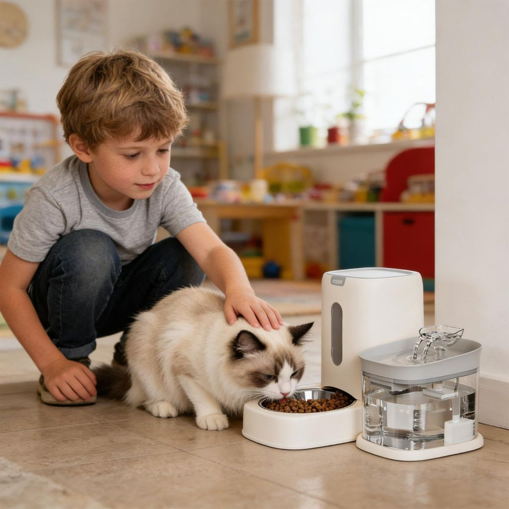 2-in-1 Automatic Cat Feeder and Water Dispenser