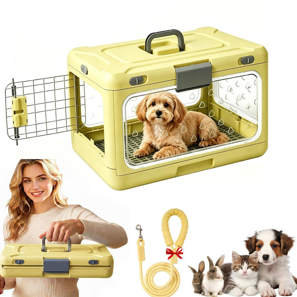Foldable Hard-Shell Cat Carrier – Apricot