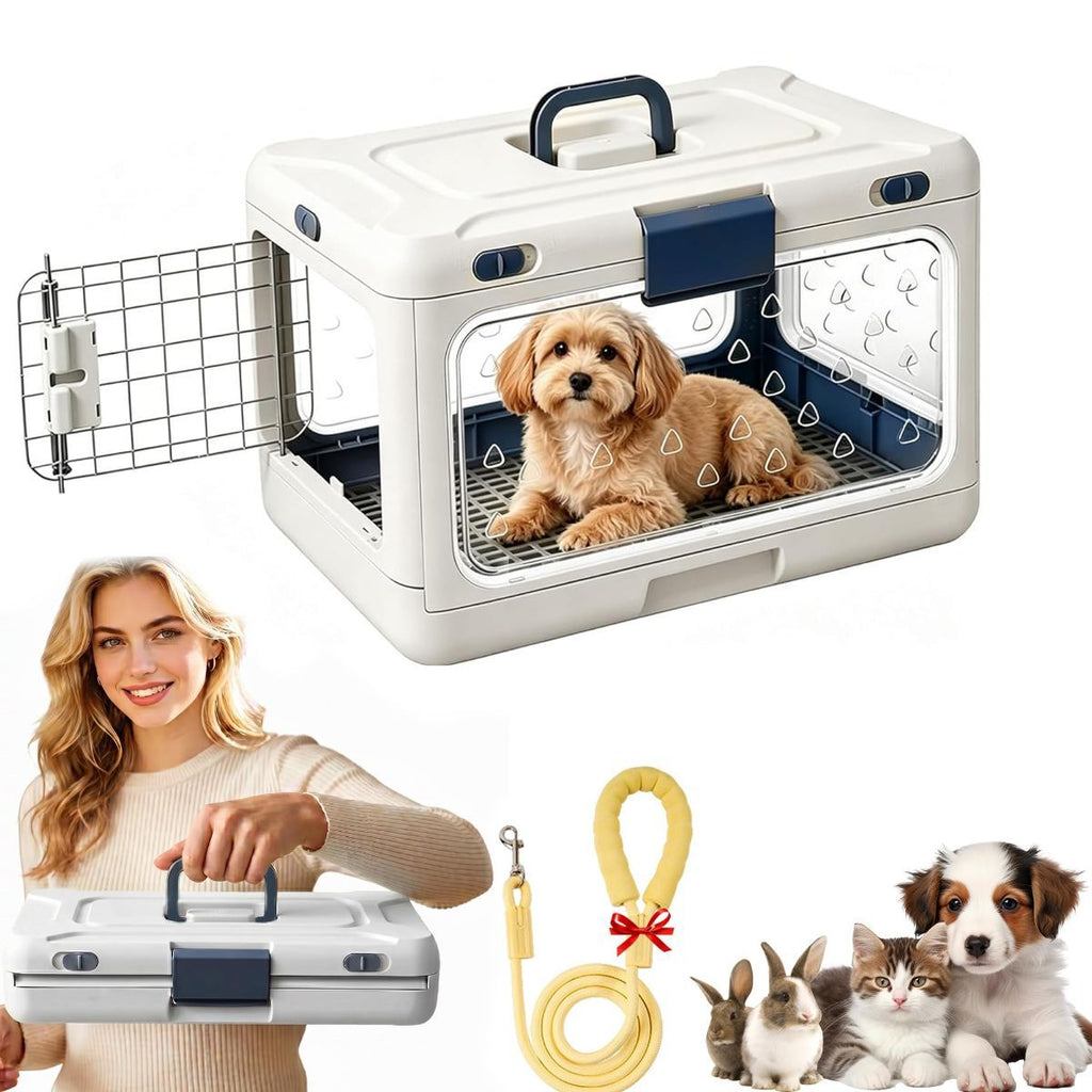 Foldable Hard-Shell Cat Carrier – White