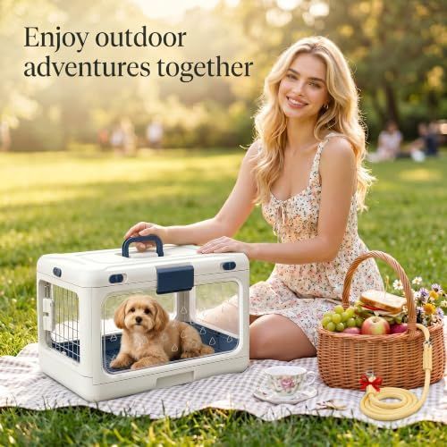 Foldable Hard-Shell Cat Carrier – White