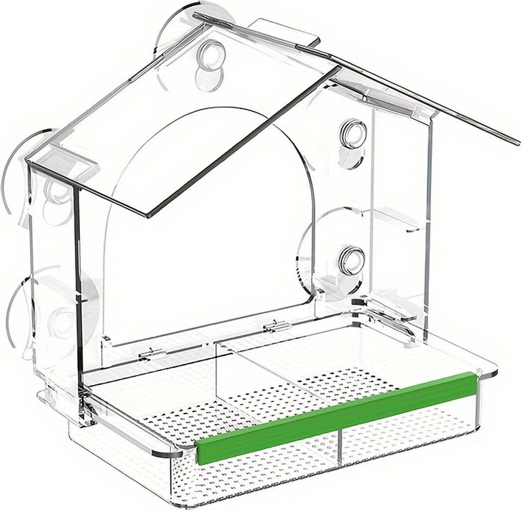 Window-Mounted Wild Bird Feeder with Suction Cups