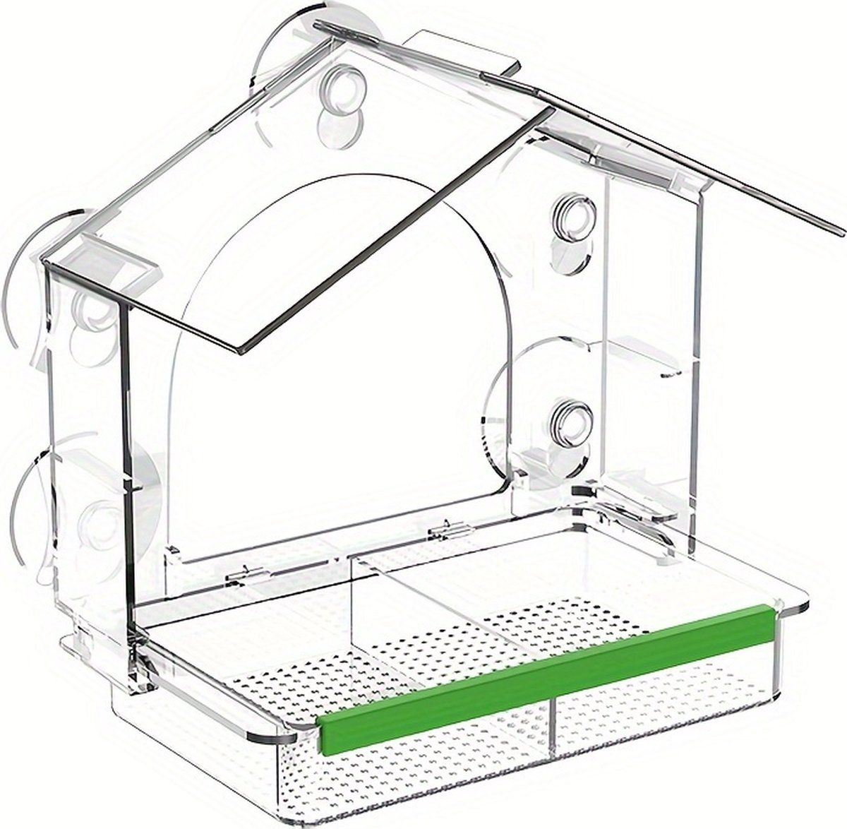 Window-Mounted Wild Bird Feeder with Suction Cups