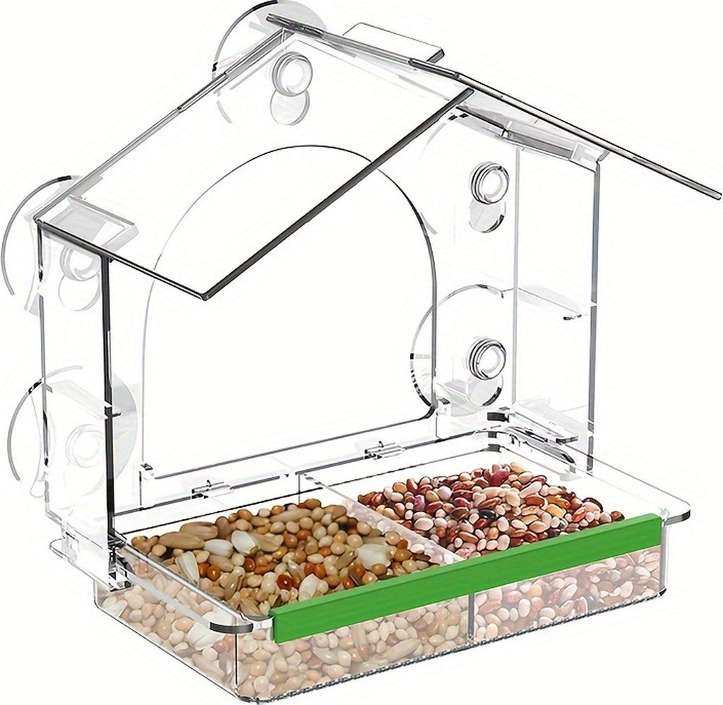Window-Mounted Wild Bird Feeder with Suction Cups