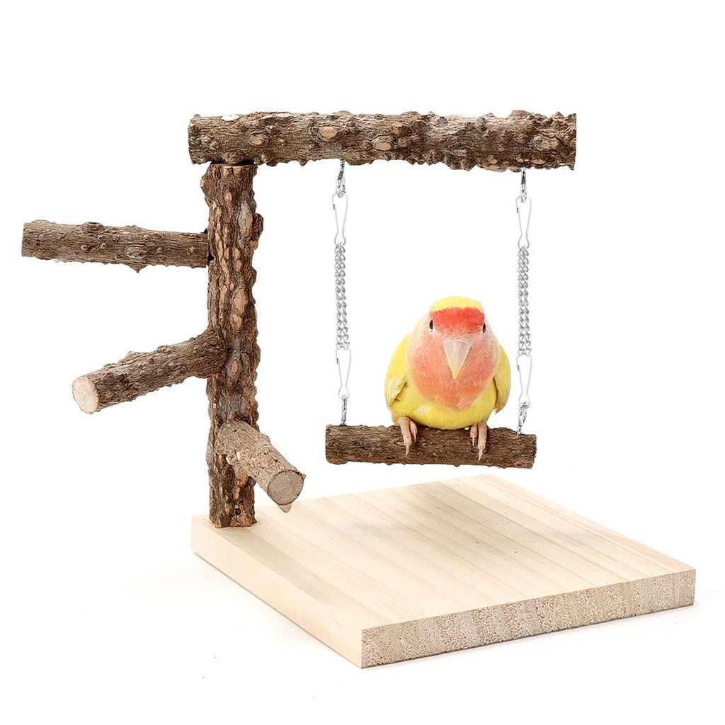 Natural Wooden Tabletop Parrot Playground