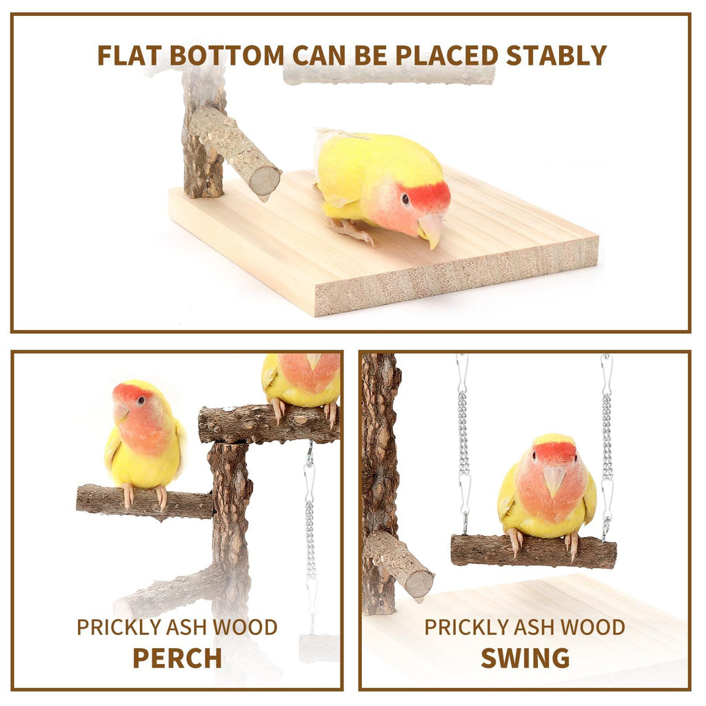 Natural Wooden Tabletop Parrot Playground