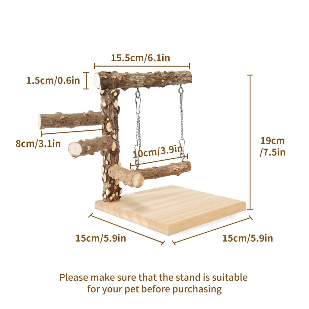 Natural Wooden Tabletop Parrot Playground
