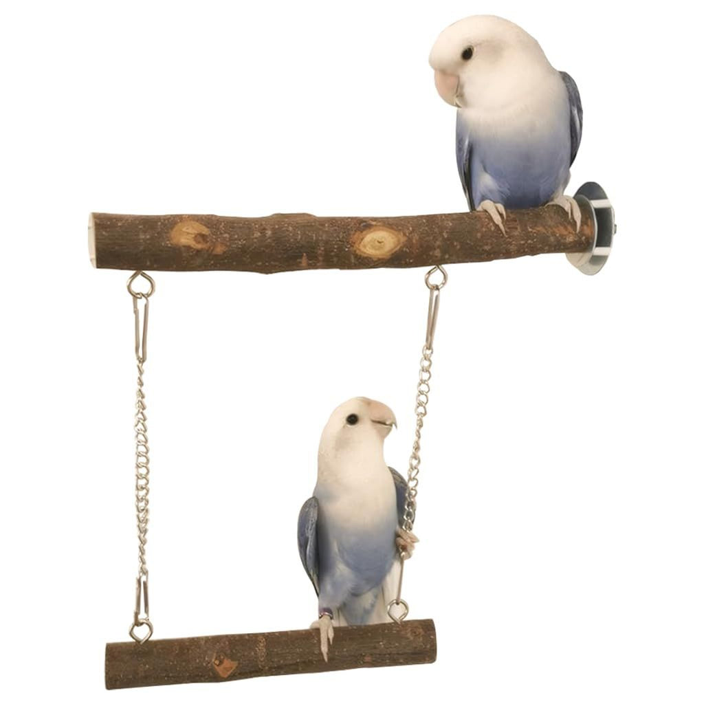 Natural Wooden Bird Swing and Perch