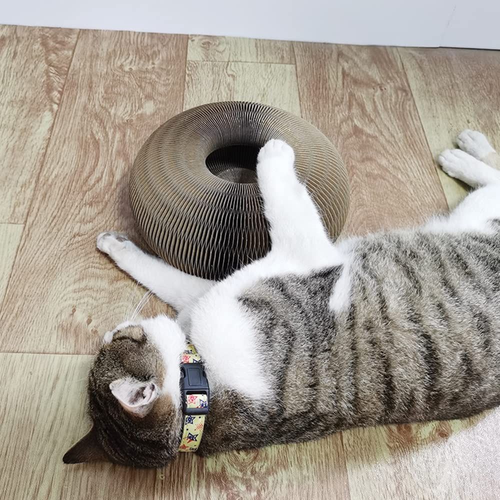 Interactive Cat Scratching Board with Bell Ball