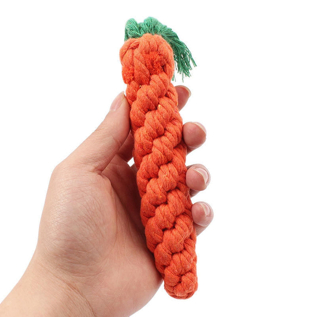 Carrot-Shaped Rope Dental Chew Toy for Dogs