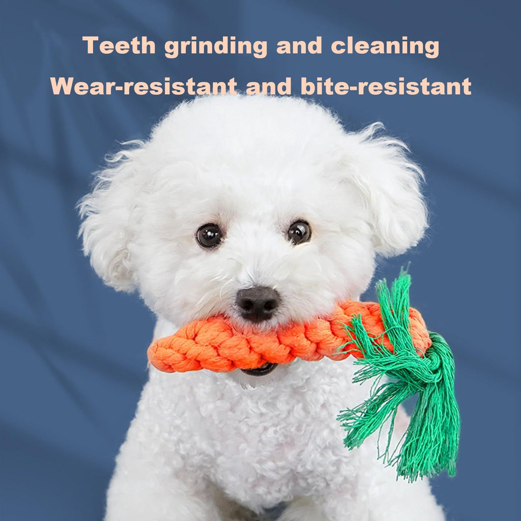 Carrot-Shaped Rope Dental Chew Toy for Dogs