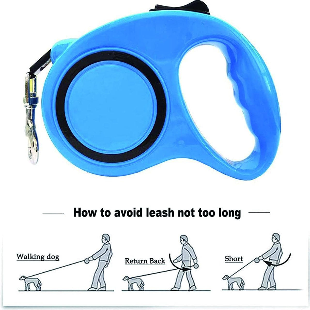 12ft Retractable Dog Leash with Anti-Slip Handle