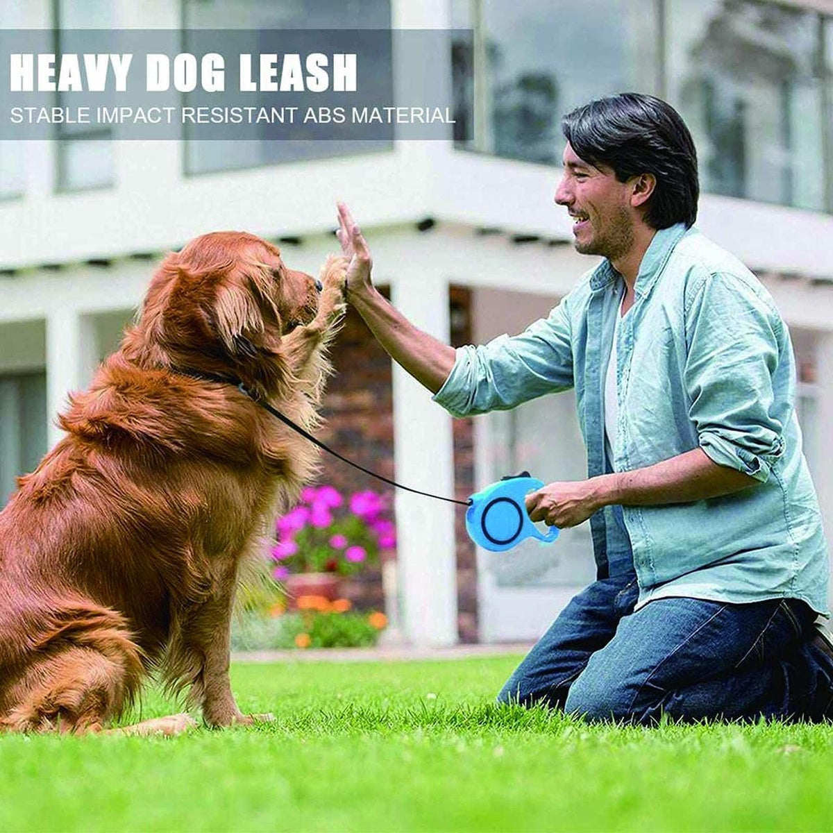 12ft Retractable Dog Leash with Anti-Slip Handle