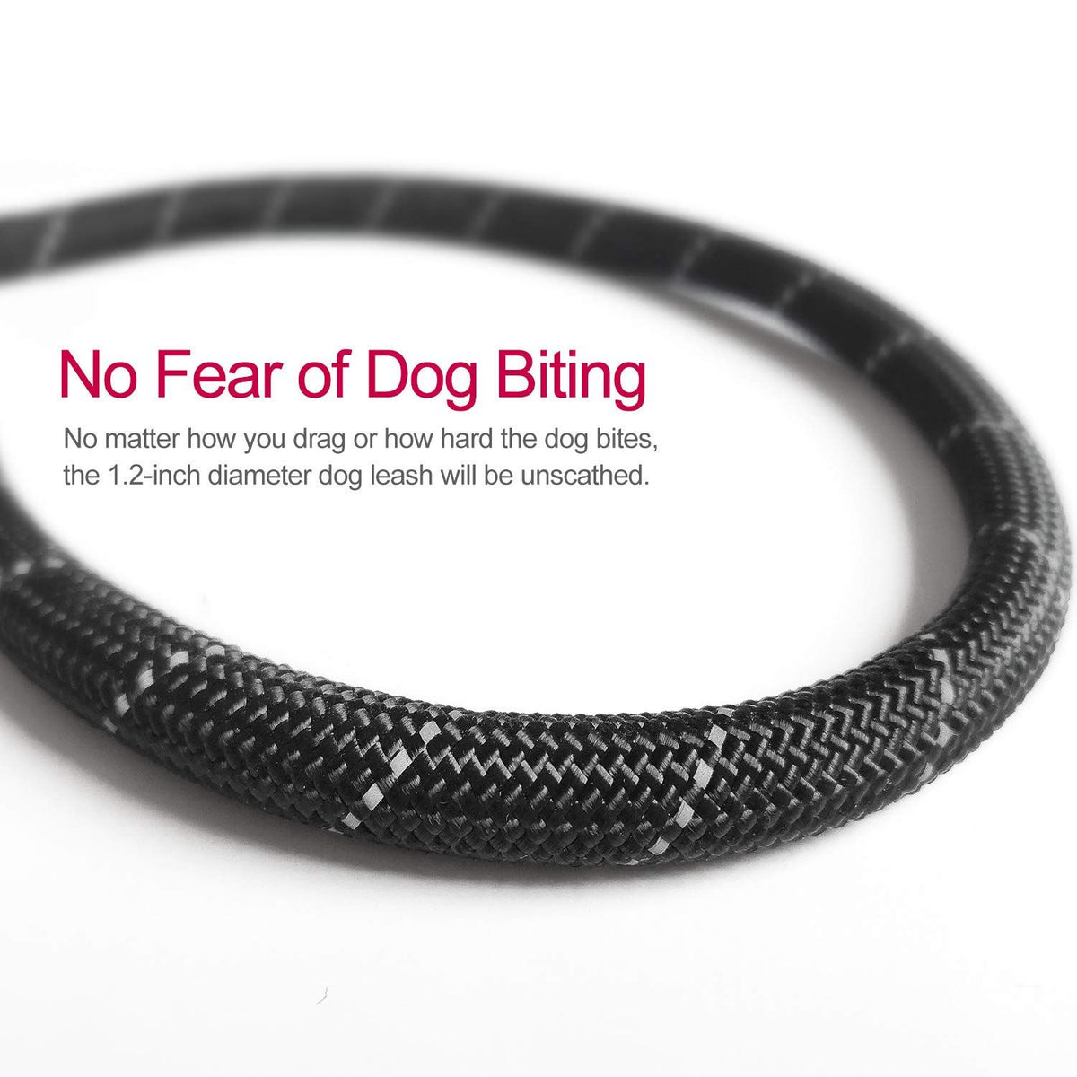 Sturdy dog skin super heavy climbing rope, comfortable padded handle, high reflective thread dog chain