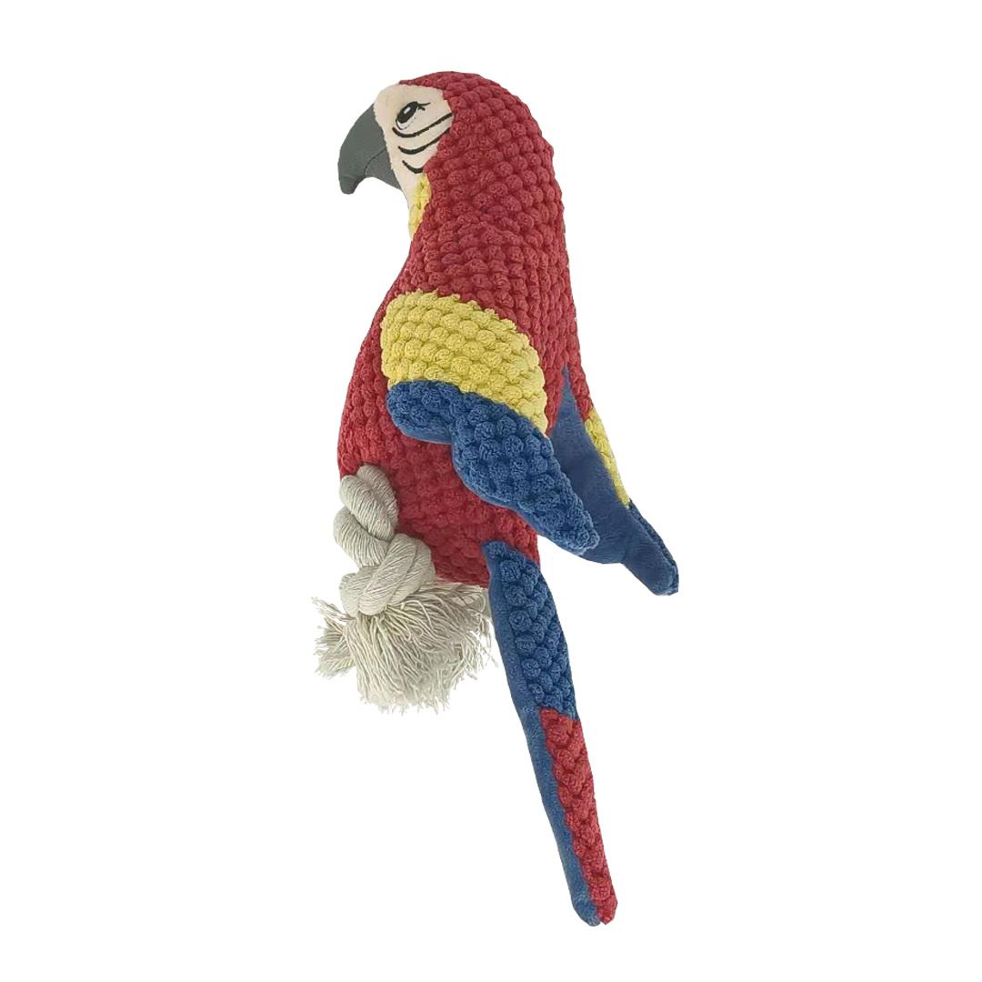 Indestructible Plush Parrot Dog Toy, Upgraded Dog Squeak Toys Tug of War Squeaky Parrot Dog Toys, Stuffing Toy