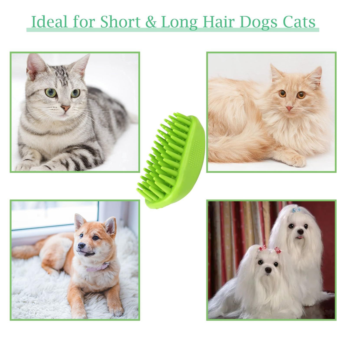 Rubber Pet Bath and Grooming Brush