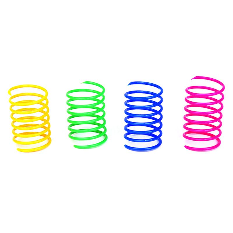 Colourful Cat Spring Toys – 4 Pack